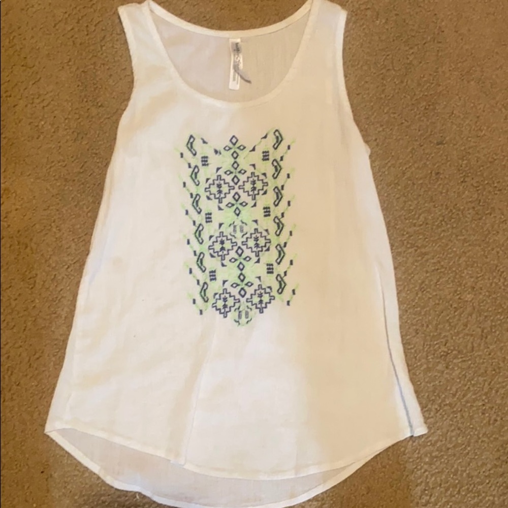 Kids Bobbi&brooks tank top blue and green pattern